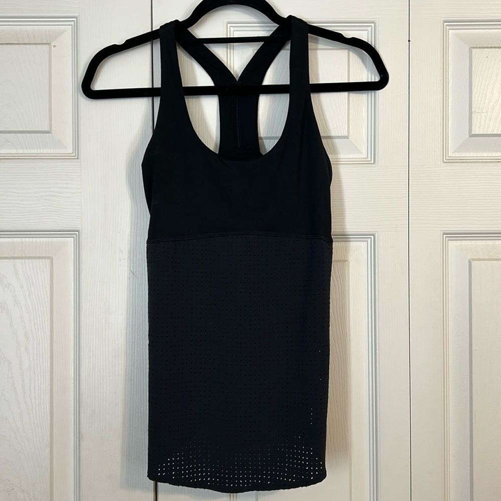 NEW BALANCE Size Small Black Workout Mesh Tank Top Compression Wicking Gym